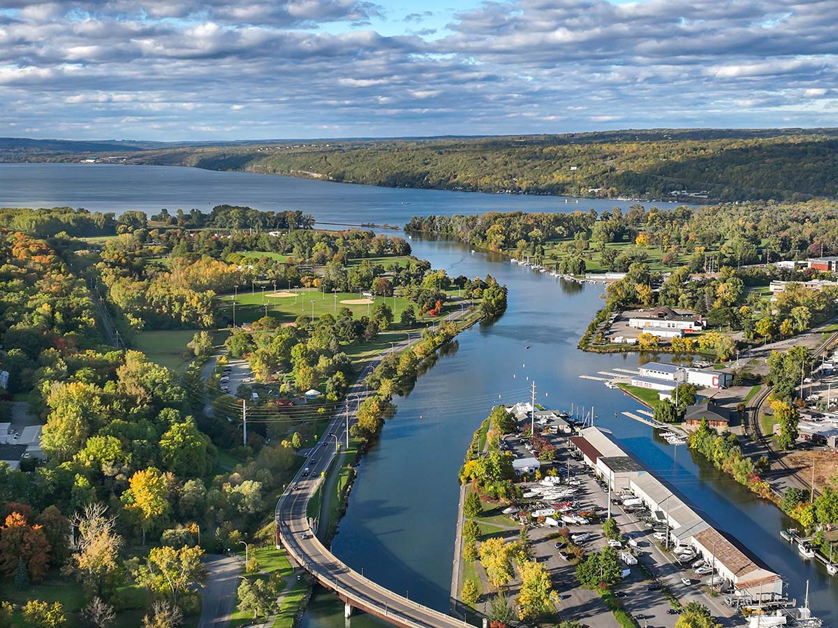 Aerial view of Ithaca